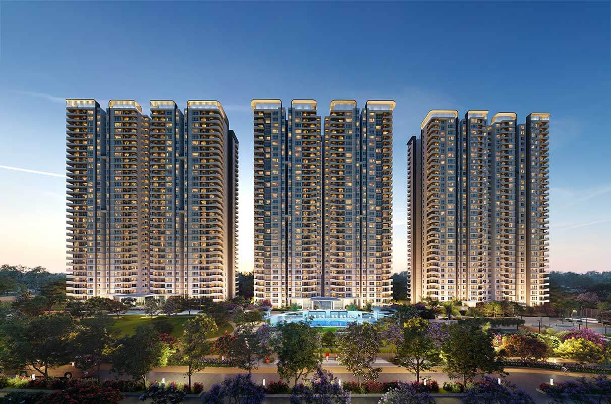 Elevation C — towers with pool